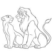 coloriage roi lion simba et nala